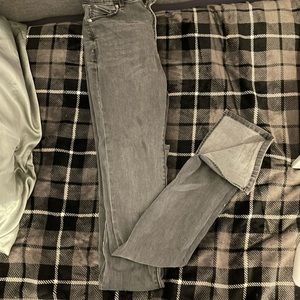 Gray slit gray denim Jeans